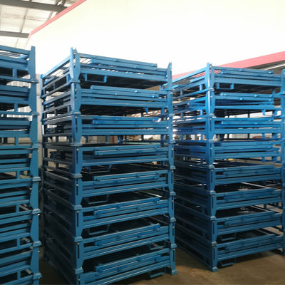 Customized storage mesh bins Warehouse storage pallet box Metal  Material Box Factory