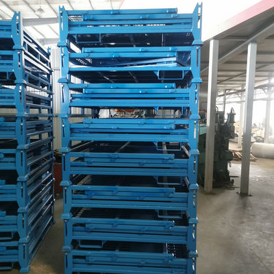 Warehouse Storage Metal Pallet Cage Stacking Folding Steel Container Industrial Storage Box
