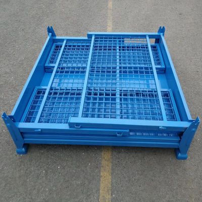 Customized Mesh Plate Grid Material Box  Metal Pallet Box For Industrial Storage