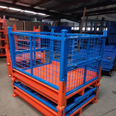 Customized Mesh Plate Grid Material Box  Metal Pallet Box For Industrial Storage