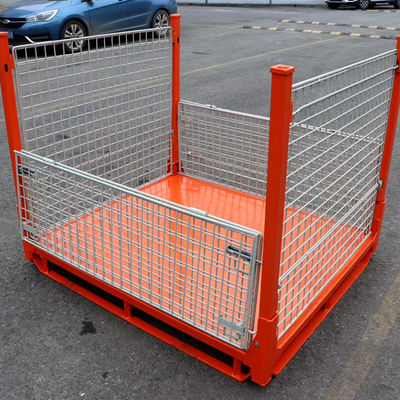 Steel Mesh Storage Bin With Foldable Design Heavy Duty Capacity For Warehouse Storage Industrial Wire Mesh Containers