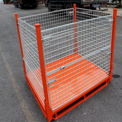 Customized Mesh Plate Grid Material Box  Metal Pallet Box For Industrial Storage