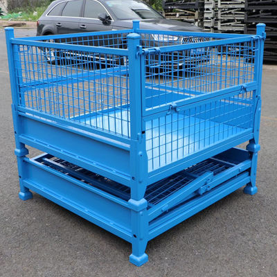 Stackable Pallet Boxes Warehouse Storage Pallet Box Metal Pallet Box  For Industry Parts