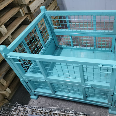 Scollapsible Wire Container Storage Pallet Box Heavy Duty Storage Cage Metal Pallet Box Factory Direct Sale