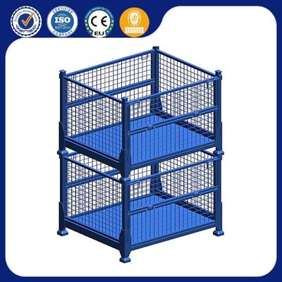 Custom Color Steel Wire Mesh Container 1×0.8×0.84m Metal Storage Stacking Container