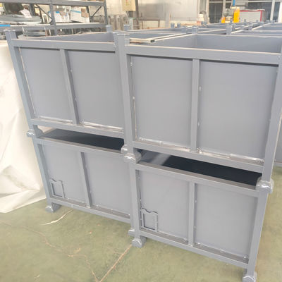 High Load Capacity Foldable Metal Pallet Box Warehouse Storage Pallet Box Storage Mesh Bins