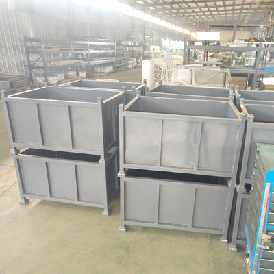 Customizable Heavy Duty Warehouse Storage Pallet Box  Industrial Container metal turnover box
